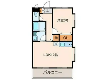 KS GARDEN(1LDK/2階)の間取り写真