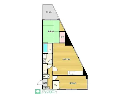 キャピタル新川崎(2LDK/2階)の間取り写真