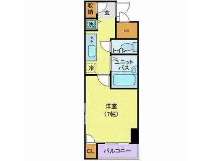 スカイコート日本橋第5(1K/3階)の間取り写真