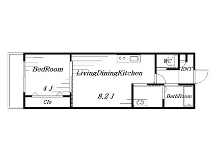 プラリヴェールコート(1LDK/2階)の間取り写真