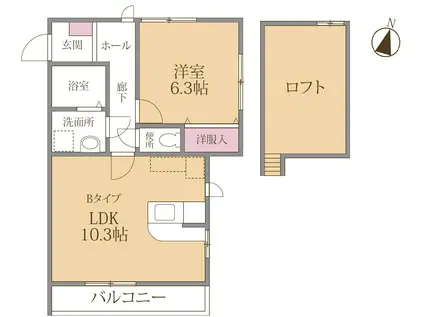 広川426ガーデンシティ(1SLDK/1階)の間取り写真