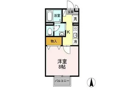 サンセールM(1K/1階)の間取り写真