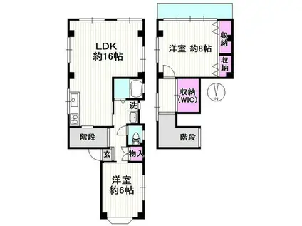 山本ビル(2SLDK/2階)の間取り写真