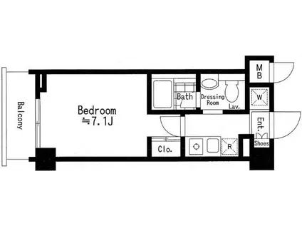 ドゥーエ西池袋(1K/3階)の間取り写真