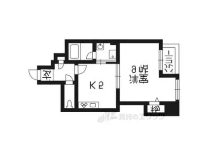 雅綾小路(1DK/4階)の間取り写真