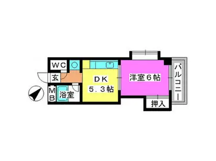 青柳21(1DK/3階)の間取り写真