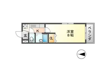 パテオ古市(1K/3階)の間取り写真