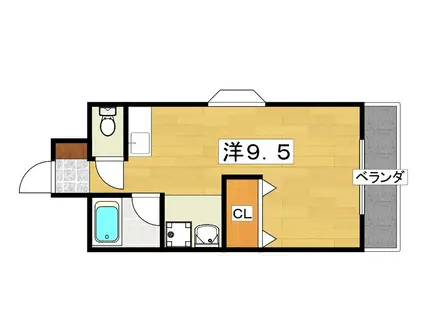 セゾン・ド・香里(ワンルーム/4階)の間取り写真