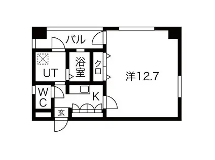 ラ・ヴィアン パレスII(1K/3階)の間取り写真