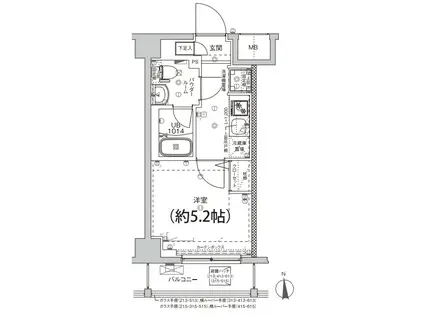 クラリッサ横浜ロッソ(1K/3階)の間取り写真