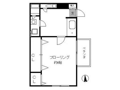 佐藤ハイツ(1K/2階)の間取り写真