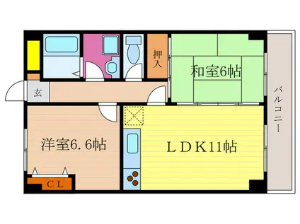 メゾン桂川(2LDK/3階)の間取り写真