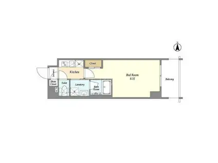 LA DOUCEUR蒲田(1K/9階)の間取り写真