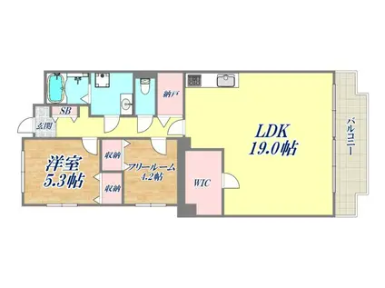 芦屋ニューコーポⅠ番館(1SLDK/5階)の間取り写真