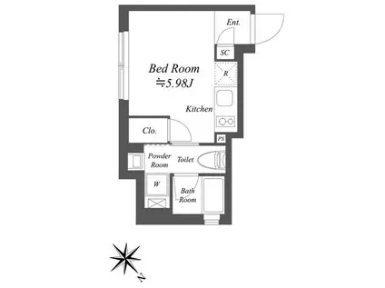 ファーレ大塚II(ワンルーム/4階)の間取り写真