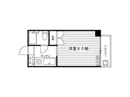 ドミール北山(1K/5階)の間取り写真
