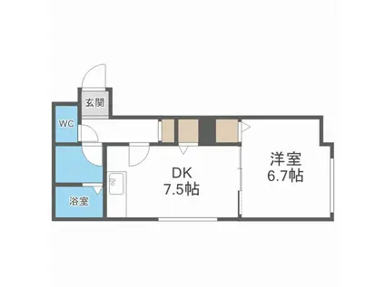 アビタ川沿(1DK/1階)の間取り写真