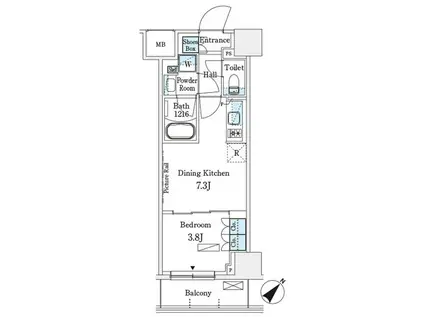 パークアクシス横浜伊勢佐木町通(1DK/10階)の間取り写真