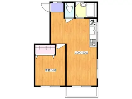 羽根木ハイム(1LDK/2階)の間取り写真