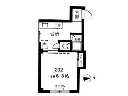十番Mビル(1K/2階)の間取り写真