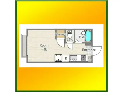 むさし野ハイツB(ワンルーム/2階)の間取り写真