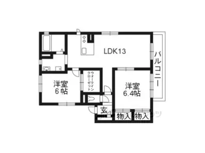 TK FOREST COURT(2LDK/2階)の間取り写真