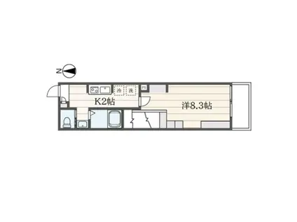 エスペランサ南大沢II(1K/3階)の間取り写真