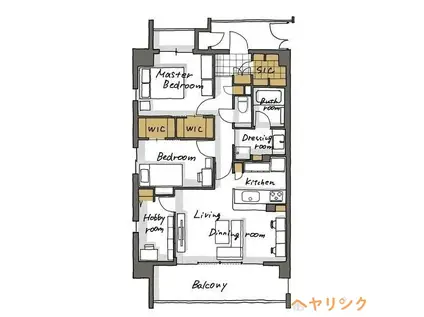 グランモンシルワ(2SLDK/6階)の間取り写真