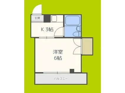 プレアール平野東(1K/2階)の間取り写真