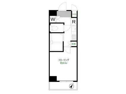 ルーブル西五反田弐番館(1K/4階)の間取り写真