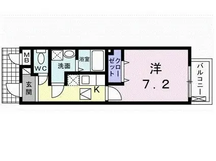 エアリー ミルト(1K/1階)の間取り写真