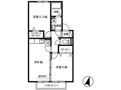 ウエストハイツ(2DK/2階)の間取り写真