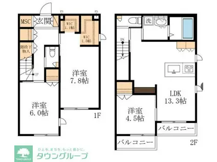 東生田一丁目メゾン(3LDK/1階)の間取り写真