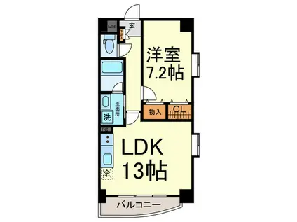 ラ・カンパネーラ(1LDK/6階)の間取り写真