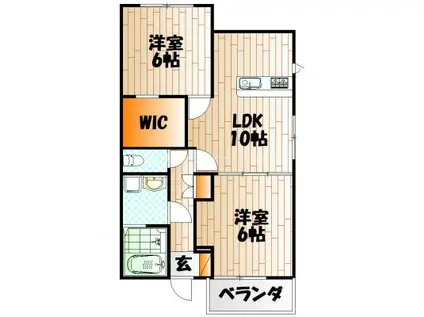 プレミアージュ緑ヶ丘II(2LDK/3階)の間取り写真