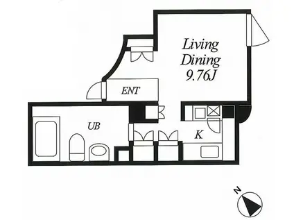 グリーンテラス元代々木(ワンルーム/2階)の間取り写真