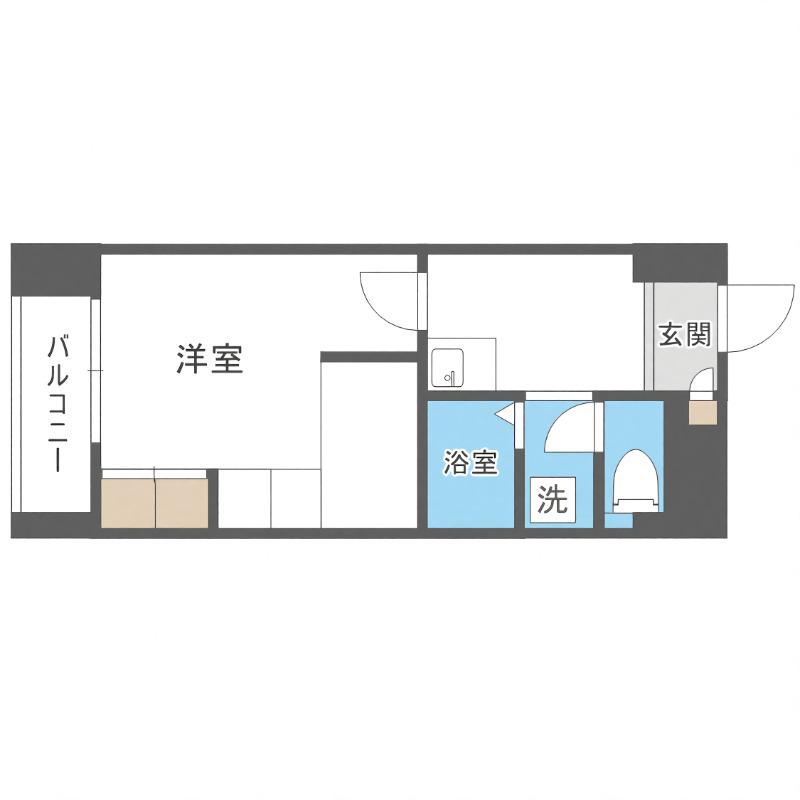 CANVASSすすきの(1K/14階)の間取り写真