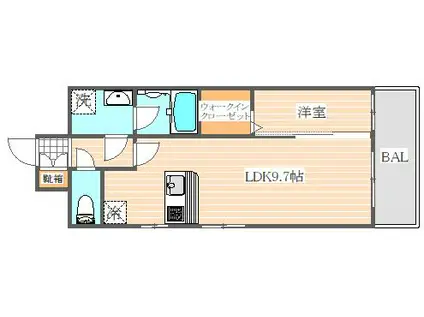 グランフォーレラグゼ博多駅南(1LDK/7階)の間取り写真