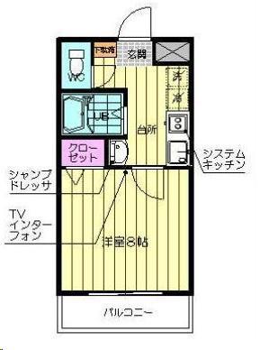 ロイヤルハイツ東八(1K/1階)の間取り写真