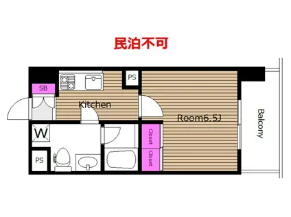 代々木5丁目エリア 1K グランテール代々木 RT(1K/1階)の間取り写真