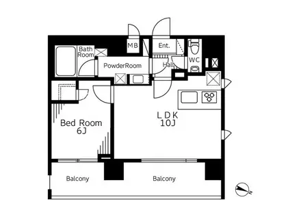 神田リープレックス・リズ(1LDK/10階)の間取り写真