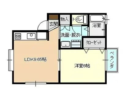 メモ・フローラル(1LDK/1階)の間取り写真