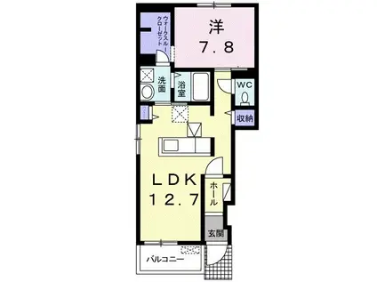 スプリング コートI(1LDK/1階)の間取り写真