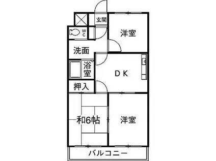 グリーンハイムいちかわ(3DK/3階)の間取り写真