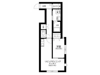 サザンロード飛田給(1LDK/1階)の間取り写真