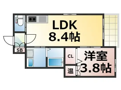 F ASECIA MIRA(1LDK/2階)の間取り写真