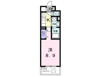 プティメゾン青葉台(1K/3階)の間取り写真