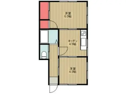 サニー浅田(2K/1階)の間取り写真