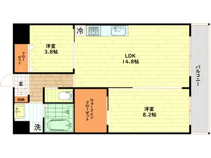 ALIVIS阪神野田(2LDK/2階)の間取り写真