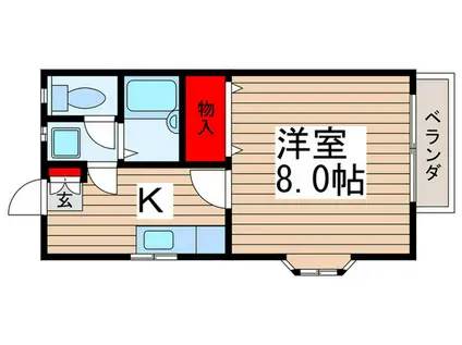 ピュアハウス(1K/1階)の間取り写真